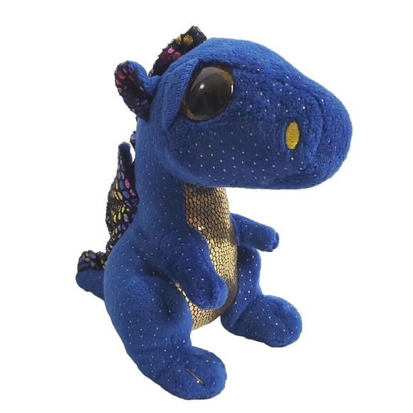 Ty Other - Ty Dragon Plush Saffire Blue Rainbow Glitter Eyes Stuffed Animal 6"